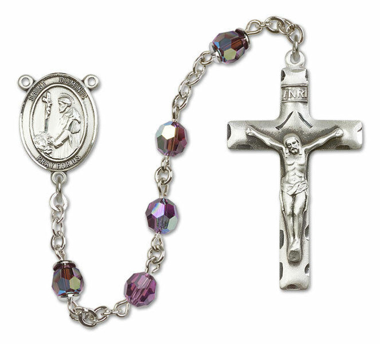 St Dominic De Guzman Sterling Silver Rosary - 16 Color Options 8030/0644