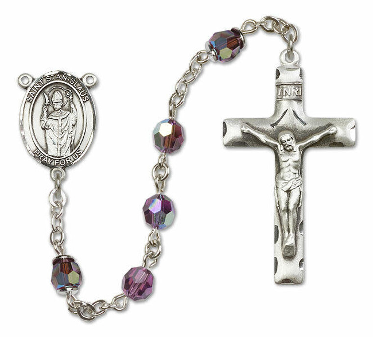 St Stanislaus Sterling Silver Rosary - 16 Color Options 8124/0644