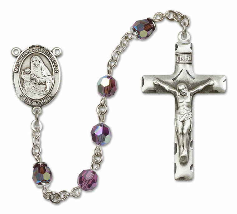 St Madonna Del Ghisallo Sterling Silver Rosary - 16 Color Options 8203/0644