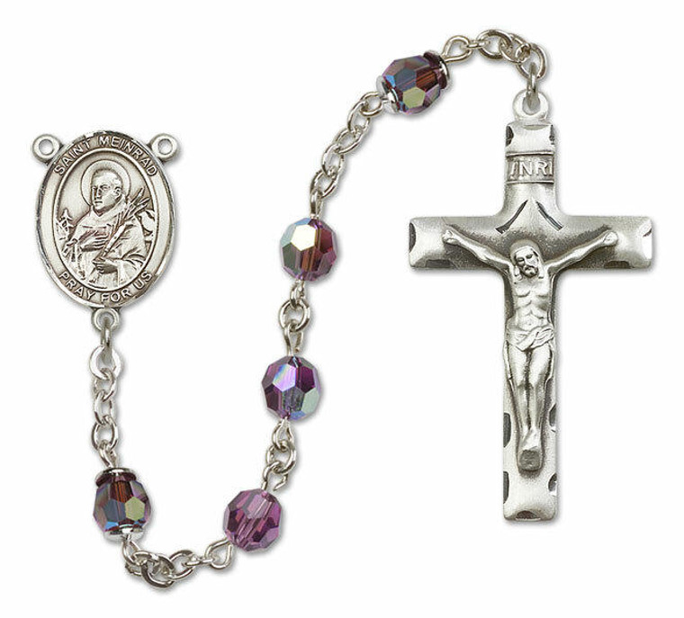 St Meinrad of Einsideln Sterling Silver Rosary - 16 Color Options 8307/0644