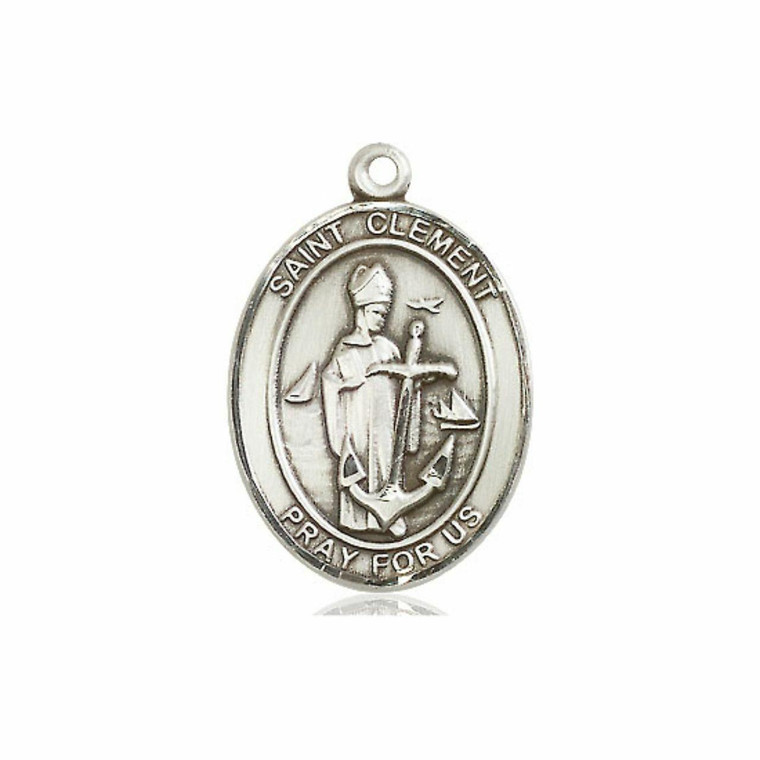 St Clement Medal - Sterling Silver Oval Pendant 3 Sizes