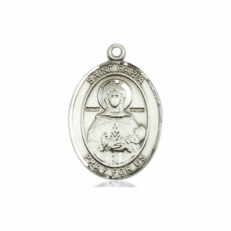 St Daria Medal - Sterling Silver Oval Pendant 3 Sizes