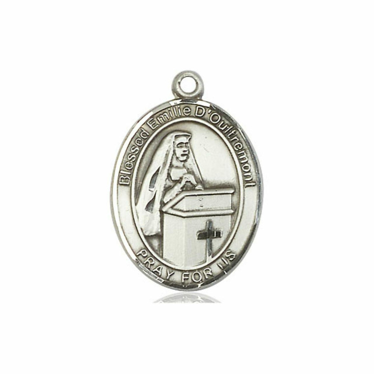Blessed Emilie DOultremont Medal - Sterling Silver Oval Pendant 3 Sizes