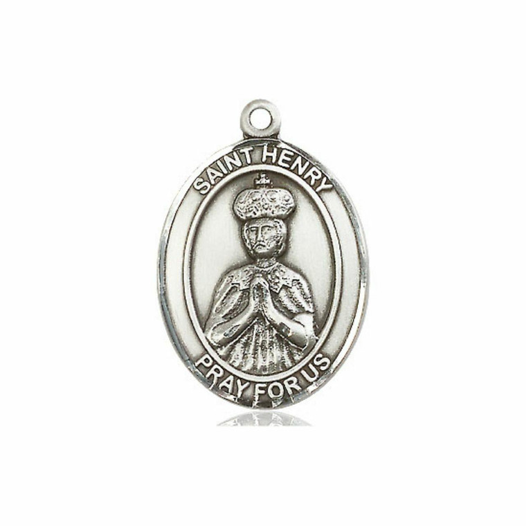 St Henry Medal - Sterling Silver Oval Pendant 3 Sizes