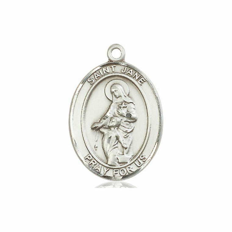 St Jane of Valois Medal - Sterling Silver Oval Pendant 3 Sizes