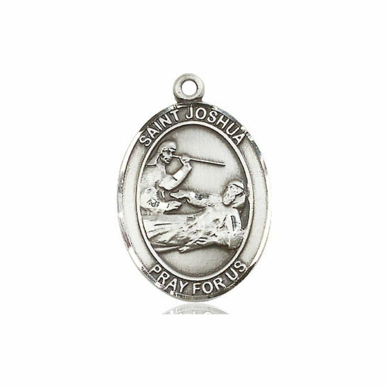 St Joshua Medal - Sterling Silver Oval Pendant 3 Sizes
