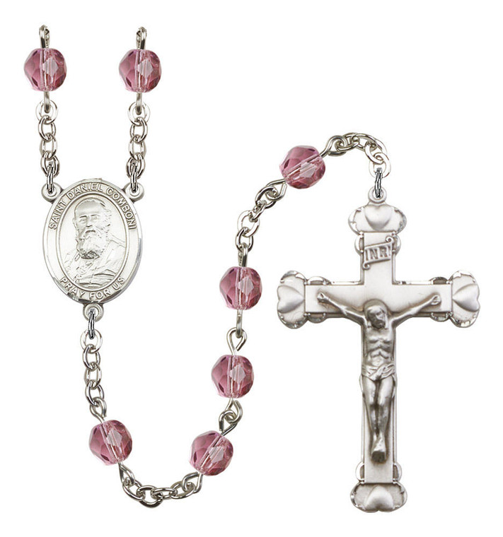 St Daniel Comboni Rosary - 6MM Fire Polished Beads 8400SS