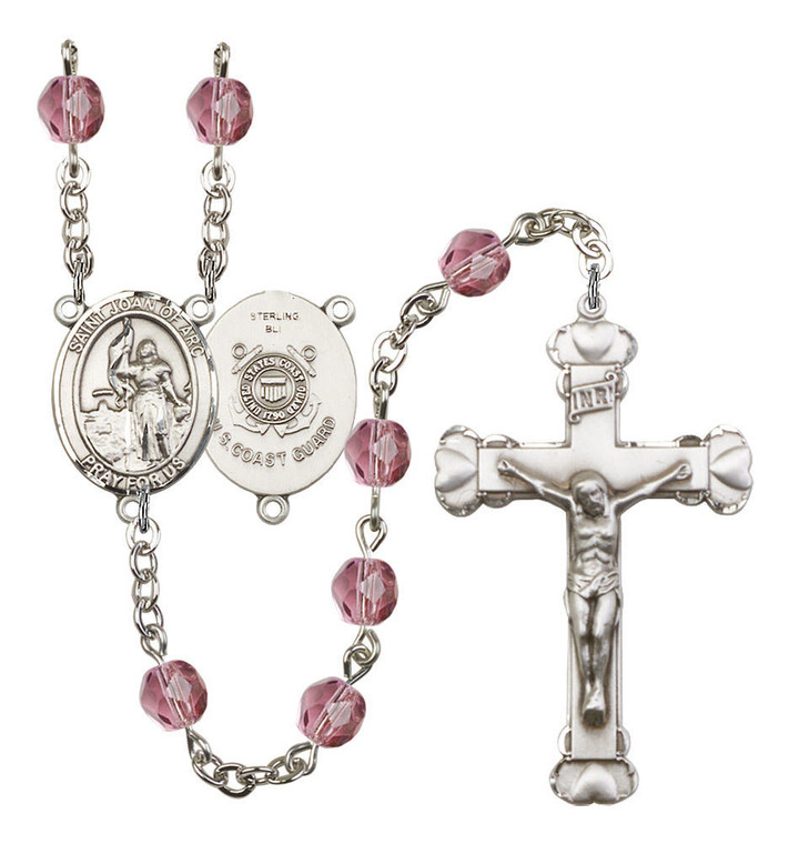 St Joan of Arc /Coast Guard Rosary - 6MM Fire Polished Beads 8053S3