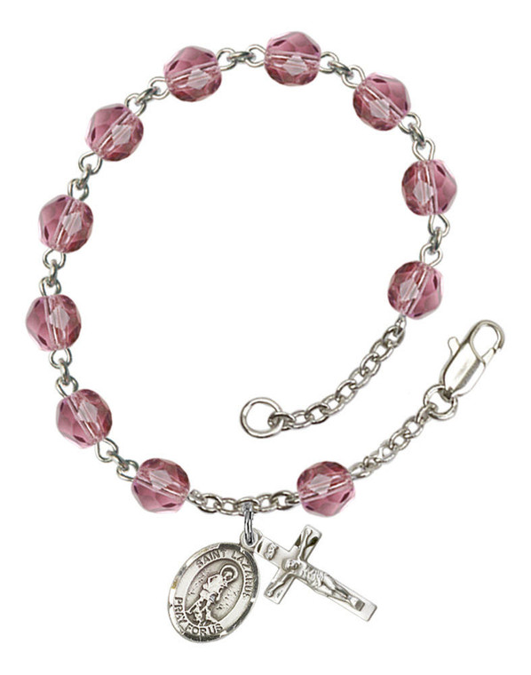 St Lazarus Rosary Bracelet With 6MM Fire Polished Beads RB6000AMS9066