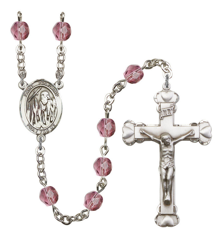 St Polycarp of Smyrna Rosary - 6MM Fire Polished Beads 8363SS