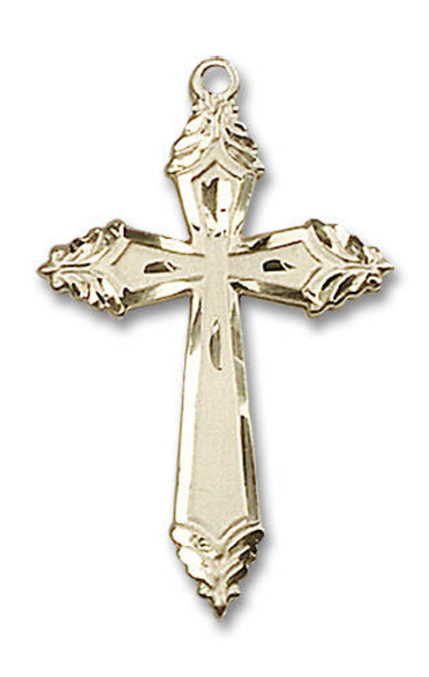 Large Embellished Cross Pendant - 14kt Gold 1 1/8 x 5/8 0665Y