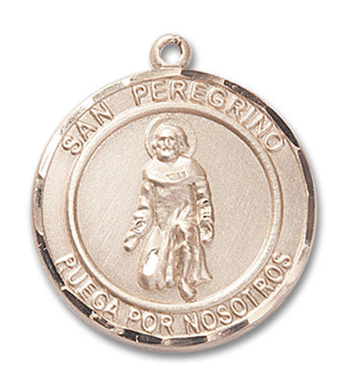 San Peregrino Medal - 14kt Gold Round Pendant 2 Sizes