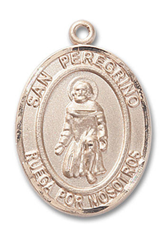 San Peregrino Medal - 14kt Gold Oval Pendant 2 Sizes San Peregrino Medal - 14kt Gold Oval Pendant 2 Sizes