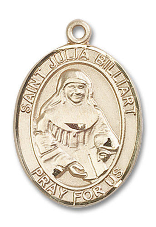 St Julia Billiart Medal - 14kt Gold Oval Pendant 3 Sizes