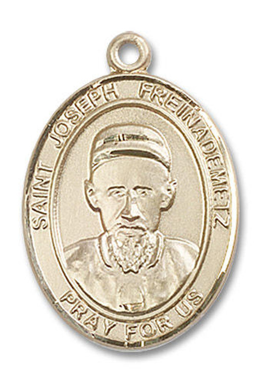 St Joseph Freinademetz Medal - 14kt Gold Oval Pendant 3 Sizes