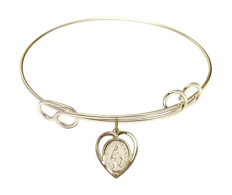 Miraculous Double Loop Bangle Bracelet - Gold-Filled Charm 4125GF