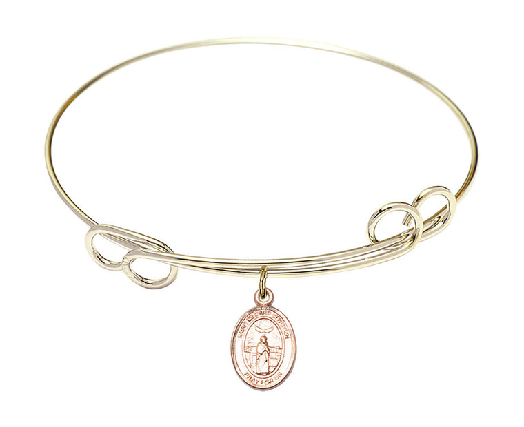 St Medard of Noyon Double Loop Bangle Bracelet - Gold-Filled Charm 9444GF