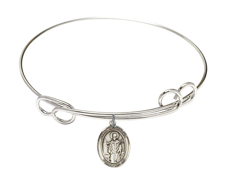 St Wolfgang Double Loop Bangle Bracelet - Sterling Silver Charm 9323SS
