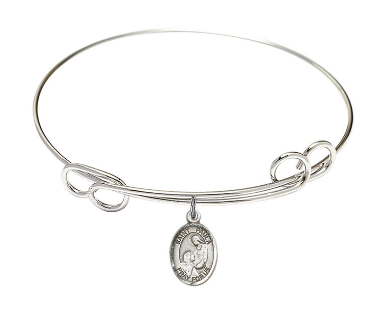 St Paula Double Loop Bangle Bracelet - Sterling Silver Charm 9359SS