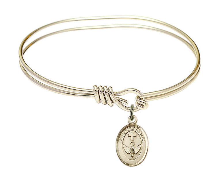 Confirmation Eye Hook Bangle Bracelet - Gold-Filled Charm 0973GF