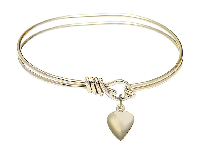 Heart Eye Hook Bangle Bracelet - Gold-Filled Charm 4158HGF