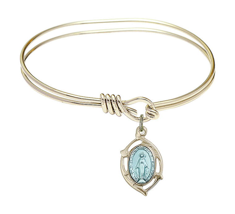 Miraculous Leaf Eye Hook Bangle Bracelet - Gold-Filled Charm 4258MGF