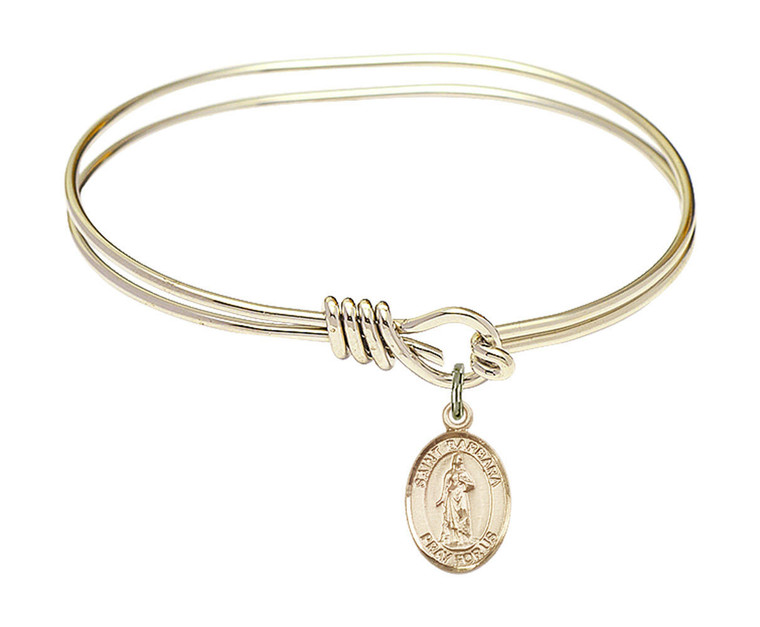 St Barbara Eye Hook Bangle Bracelet - Gold-Filled Charm 9006GF