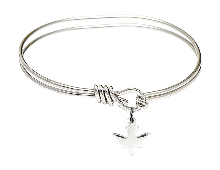 Holy Spirit Eye Hook Bangle Bracelet - Sterling Silver Charm 0225SS