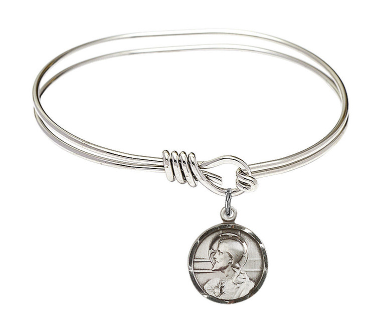 Scapular Eye Hook Bangle Bracelet - Sterling Silver Charm 0601SSS