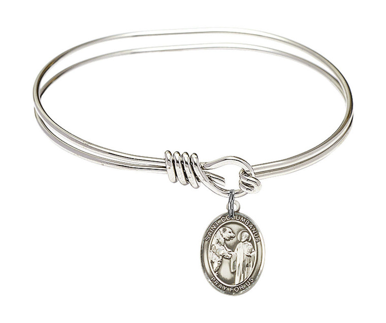 St Columbanus Eye Hook Bangle Bracelet - Sterling Silver Charm 9321SS
