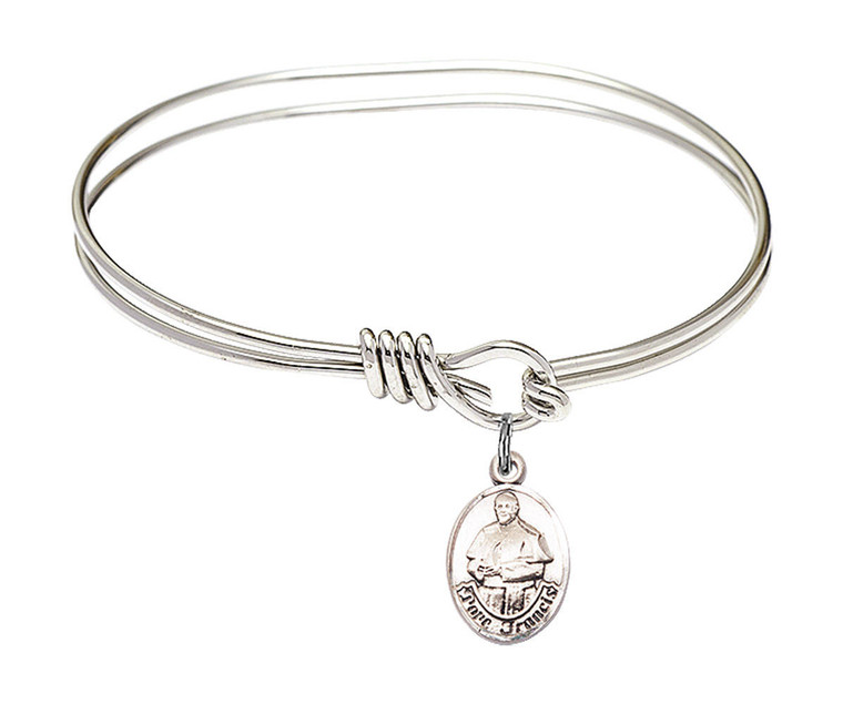 Pope Francis Eye Hook Bangle Bracelet - Sterling Silver Charm 9451SS