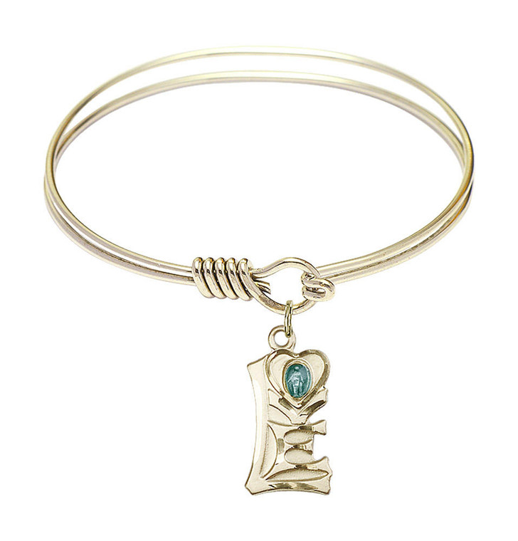 Miraculous Round Eye Hook Bangle Bracelet - Gold-Filled Charm - 6.25 Inch 5901GF