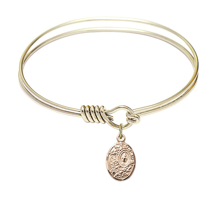 Miraculous Round Eye Hook Bangle Bracelet - Gold-Filled Charm - 6.25 Inch 9682GF