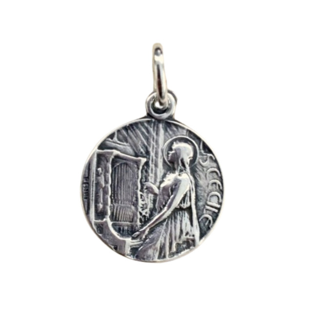 St. Cecilia Medal - Sterling Silver 1/2