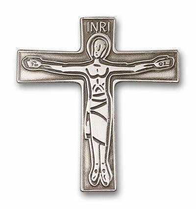 Crucifix Visor Clip åÊ- Silver Finish (1026V)