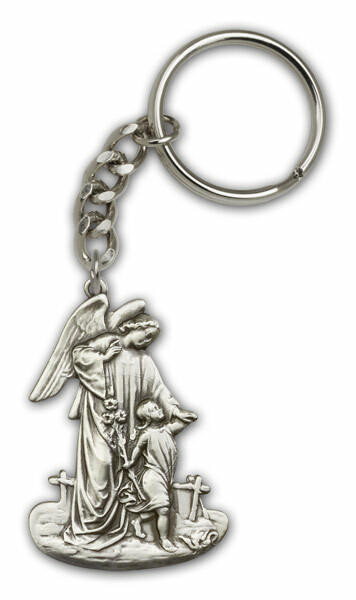 Guardian Angel Keychain - Silver Finish