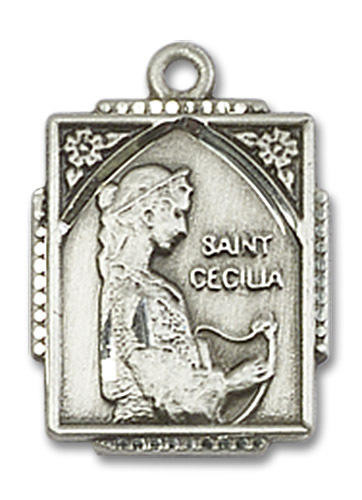 St. Cecilia Medal - Sterling Silver 3/4