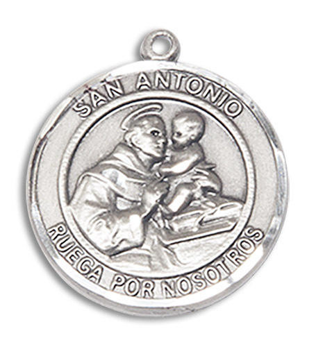 San Antonio Medal Sterling Silver Round Pendant (2 Sizes)