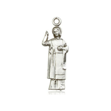 Large St. Stephen Pendant - Sterling Silver 1" x 1/4" (5938SS)