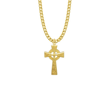 Men's Celtic Cross Necklace - 14K Gold-Filled Pendant On 24