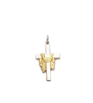 希少♪CH◆ Sailin on collection CERY CROSS ロンT Two-Tone Sterling Silver Cross - S3729TT18 — Acadian Religious