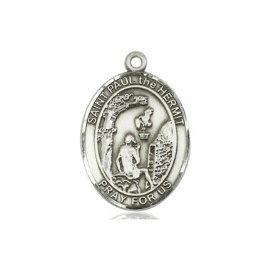 St. Paul The Hermit Medal - Sterling Silver Oval Pendant (3 Sizes)