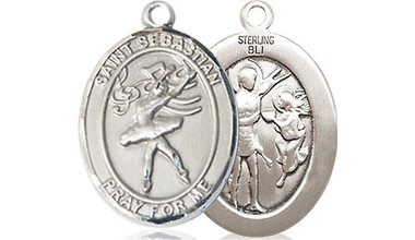 St. Sebastian Dance Medal - Sterling Silver Oval Pendant (3 Sizes)