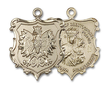 Large Our Lady of Czestochowa Shrine Medal - 14kt Gold 1