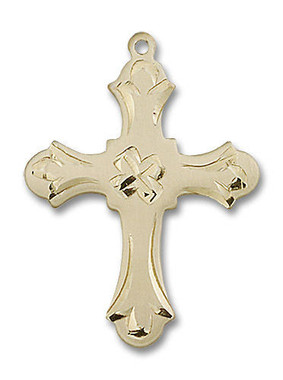 Large Embellished Cross Pendant - 14kt Gold 1 1/4" x 7/8" (60372)