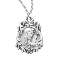 Our Lady of Sorrows Necklace - Sterling Silver Pendant on 18" Stainless Chain