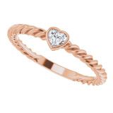 Heart Shape Rope Ring in Rose