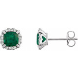 Emerald Halo Earrings