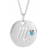 Scorpio Zodiac Pendant with Blue Zircon