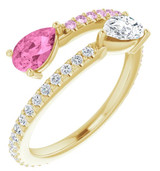 Pink and White Sapphire Ring